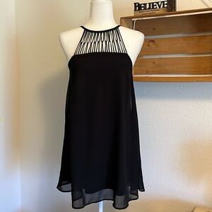 Lulu's Tell Me Swing Black Lined Dress Sleeveless Size XS
